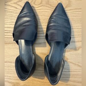 Vince Damris Black Leather Pointed Flats